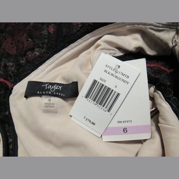 Taylor (Black Label) Embroidered Floral and Lace Tiered Mesh Dress - Picture 6 of 13